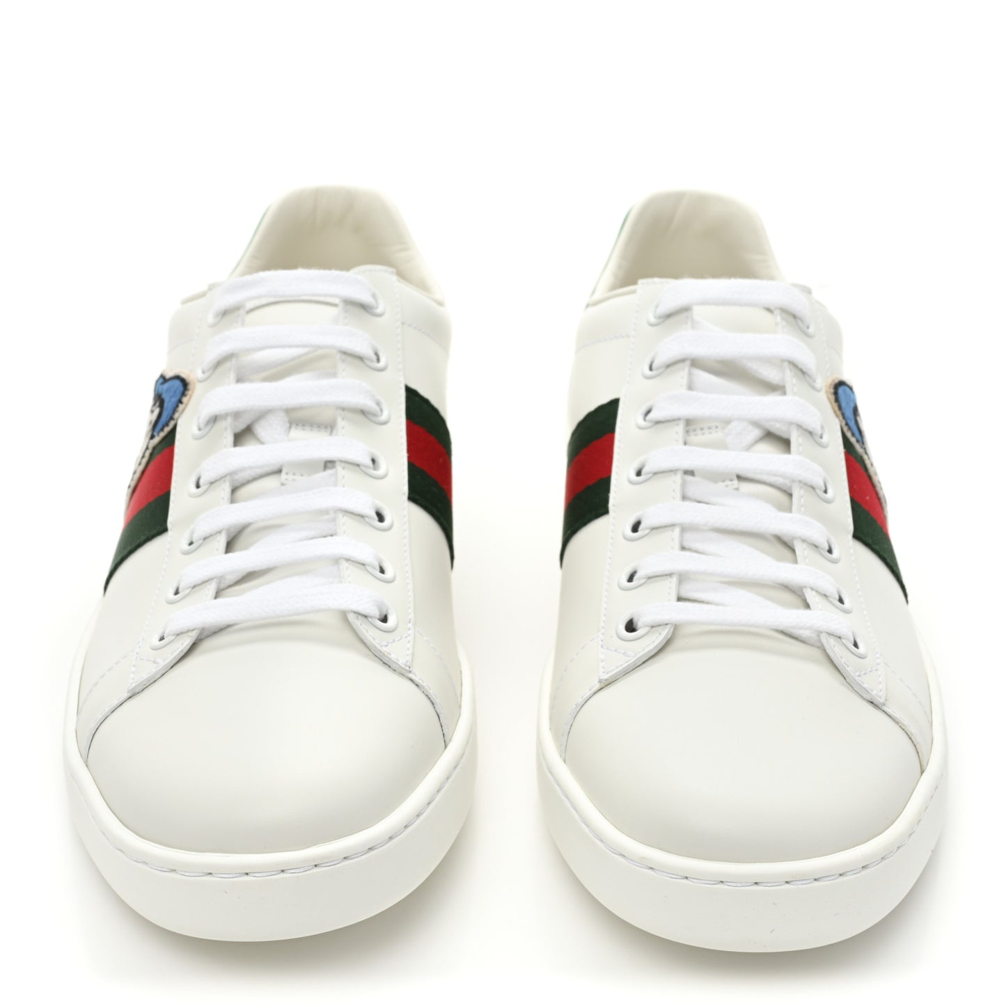 X DISNEY Calfskin Miro Soft Web Donald Duck Womens Ace Sneakers 40.5 White New Shamarock