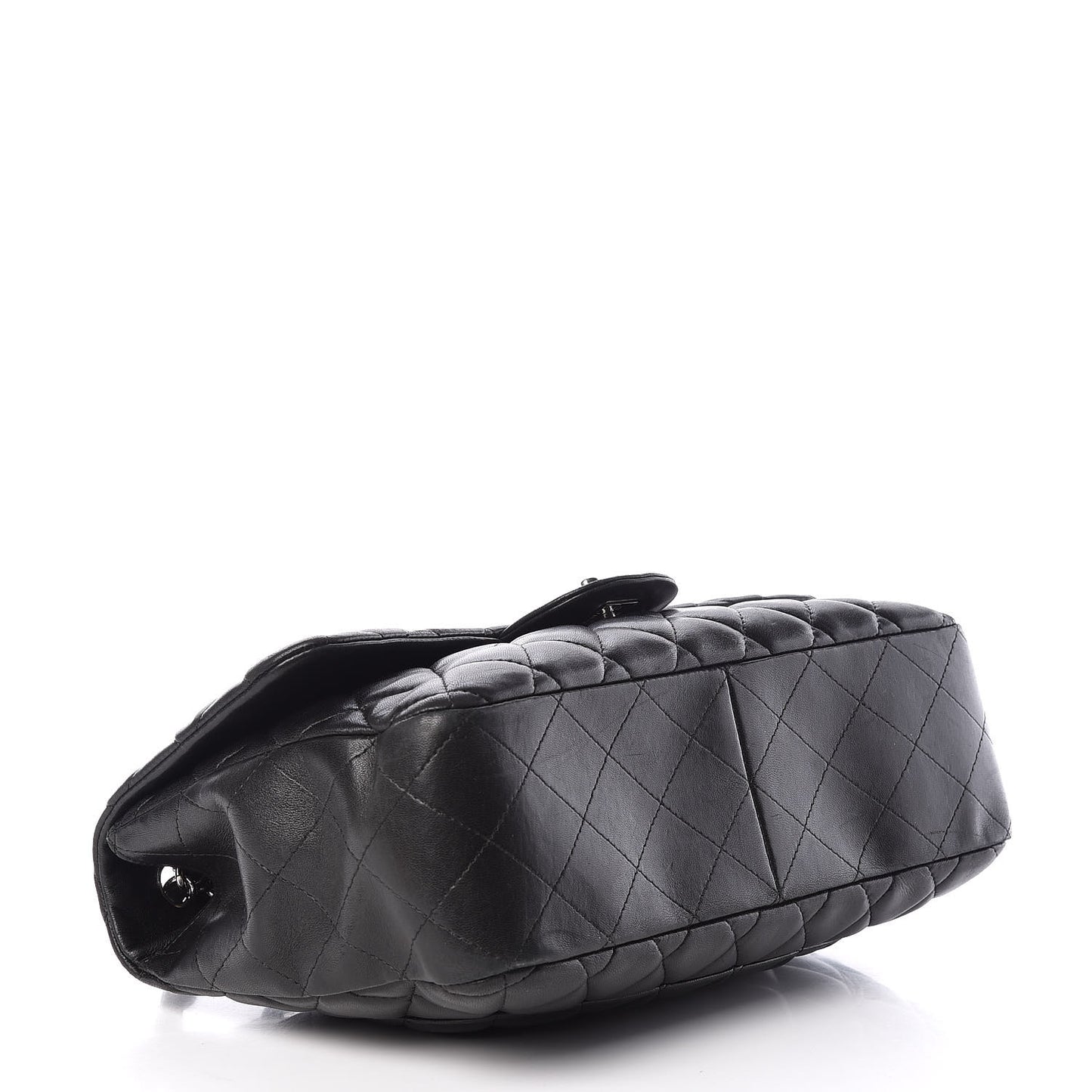 Lambskin Quilted Jumbo Single Flap Black