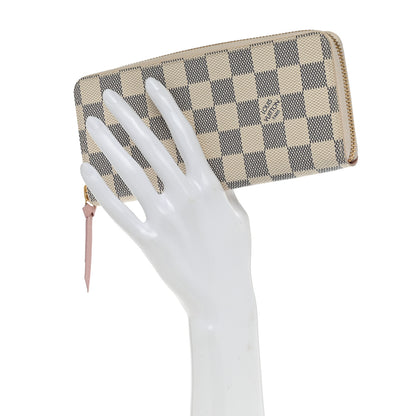 Louis Vuitton Damier Azur Clemence Wallet Rose Ballerine 2 of 7