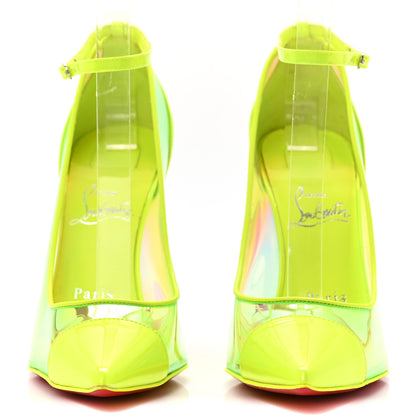 Christian Louboutin Patent Perle Debout Condorapik 100 Pumps 38 Fluo Yellow 2 of 8