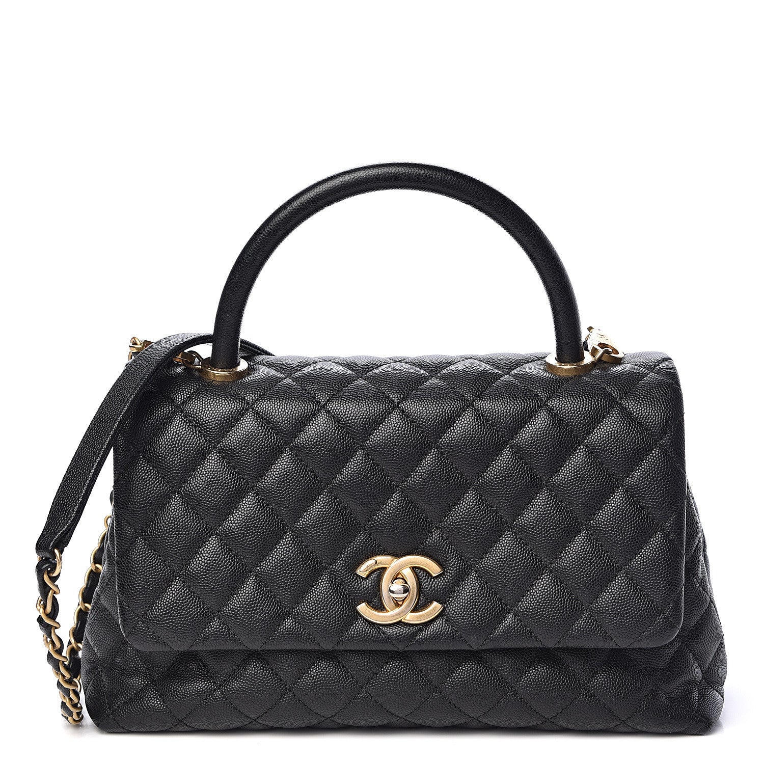 Chanel Caviar Quilted Small Coco Handle Flap Black 1 of 12