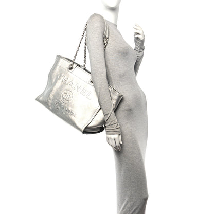 Chanel Metallic Calfskin Medium Deauville Tote Silver 2 of 11