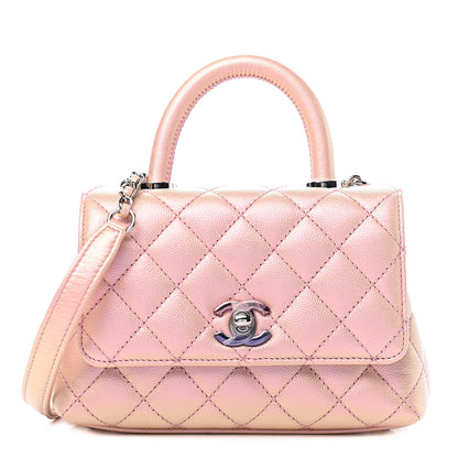 Chanel Iridescent Caviar Quilted Extra Mini Coco Handle Flap Light Pink 1 of 9