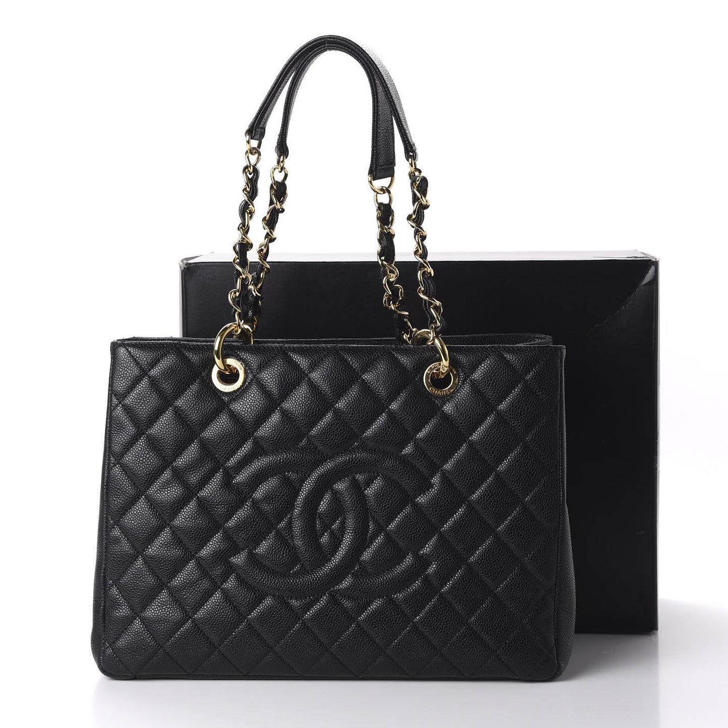 Caviar Quilted Grand Shopping Tote GST Black