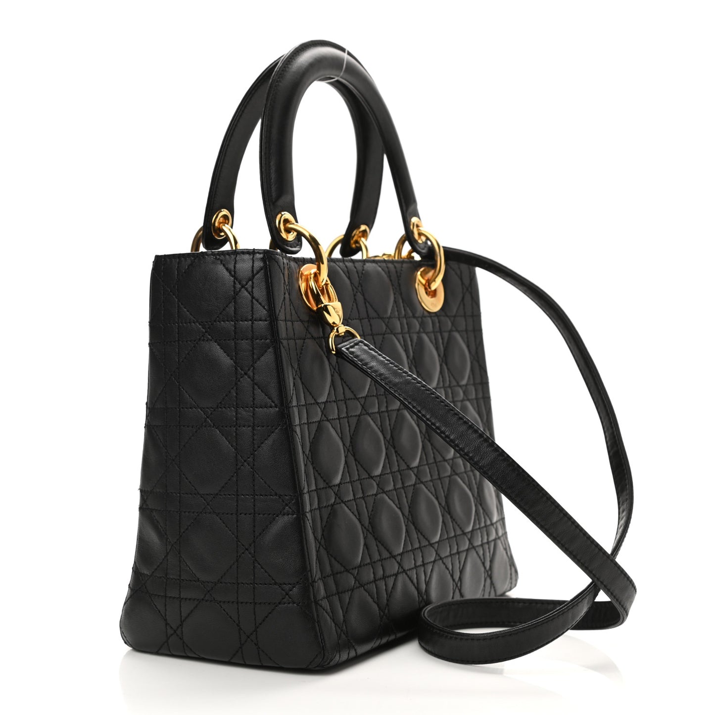 Lambskin Cannage Medium Lady Dior Black