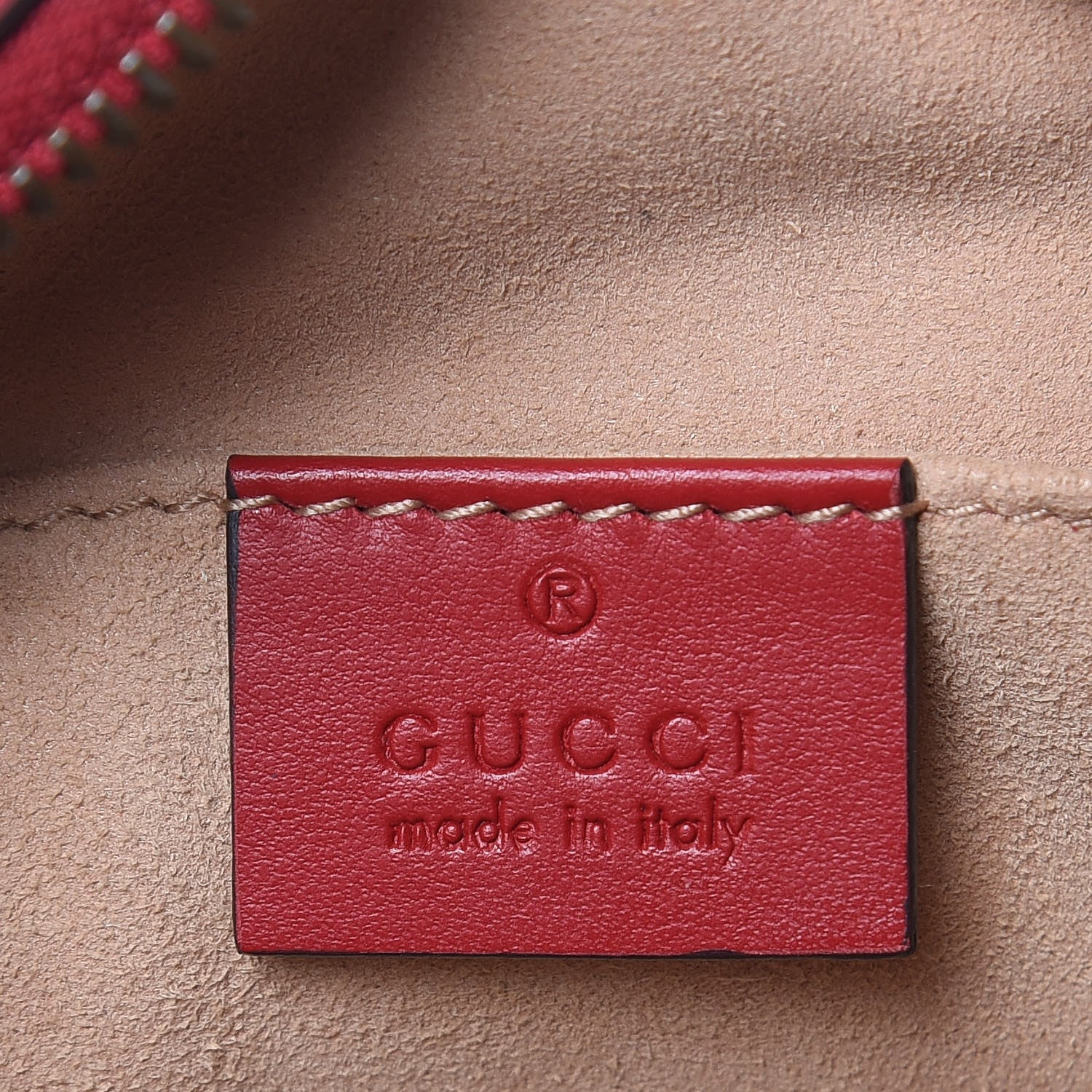 Gucci Calfskin Matelasse Mini GG Marmont Chain Shoulder Bag Hibiscus Red 6 of 11