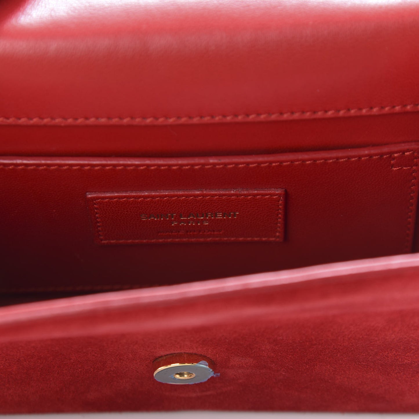 Suede Small Classic Monogram Kate Tassel Satchel Red