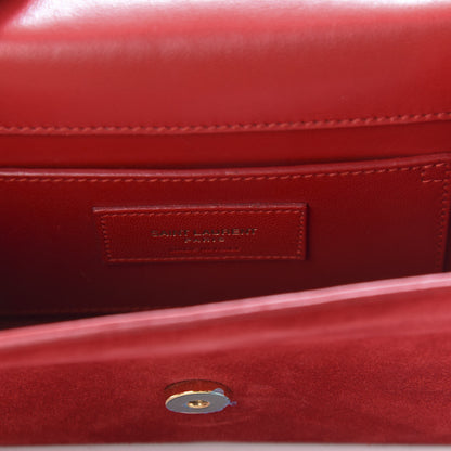 Saint Laurent Suede Small Classic Monogram Kate Tassel Satchel Red 8 of 9