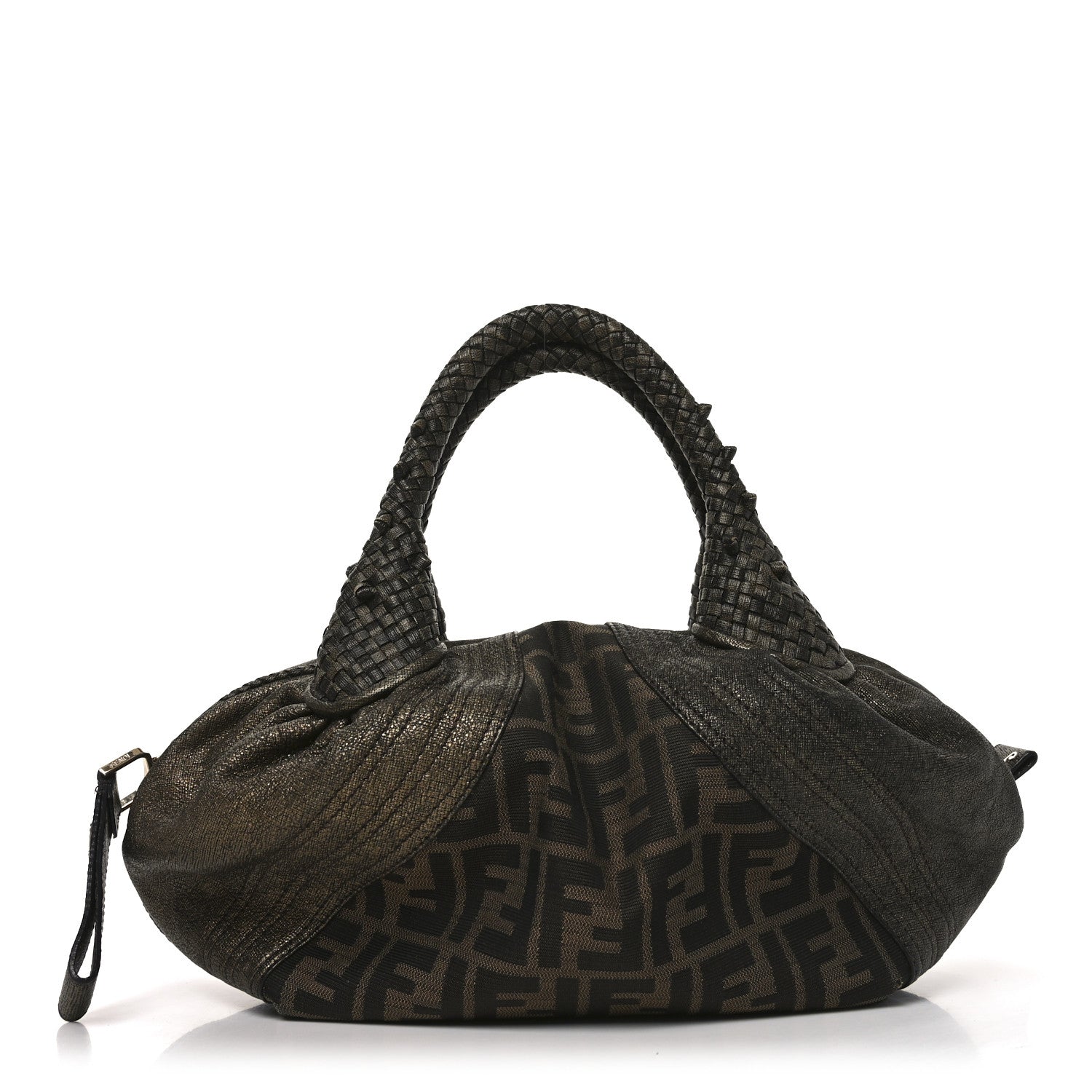 Fendi Zucca Goatskin Spy Bowler Tobacco Bronzo 2 of 23