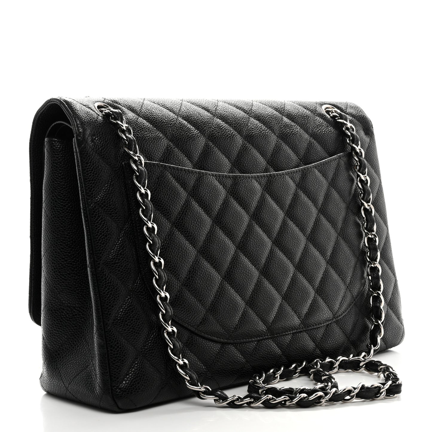 Caviar Quilted Maxi Double Flap Black