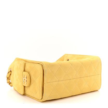 Chanel Suede Quilted Mini Chanel 25 Handbag Yellow 4 of 11