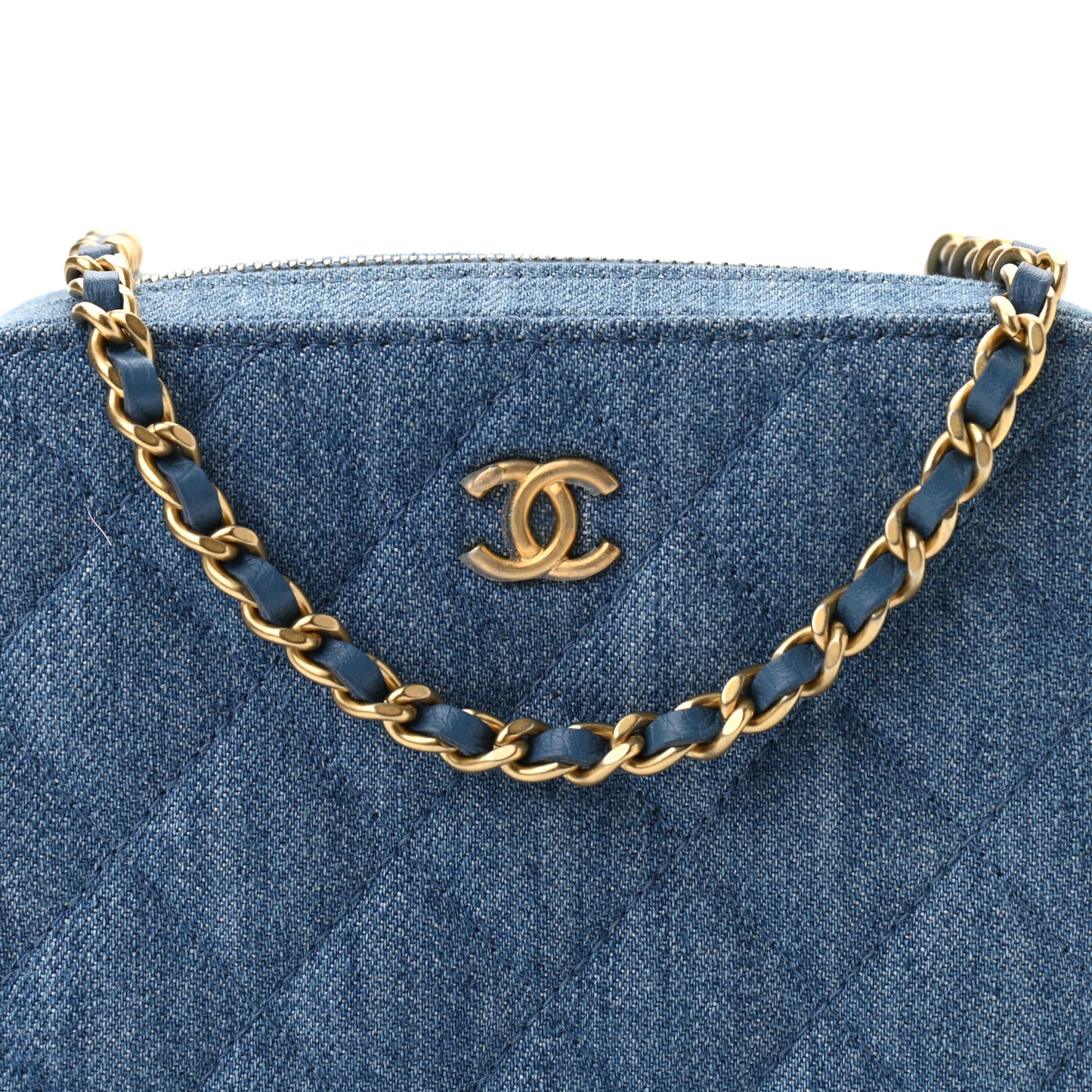 Denim Quilted CC Pearl Crush Camera Case Blue