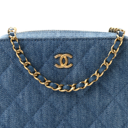 Chanel Denim Quilted CC Pearl Crush Camera Case Blue 8 of 11