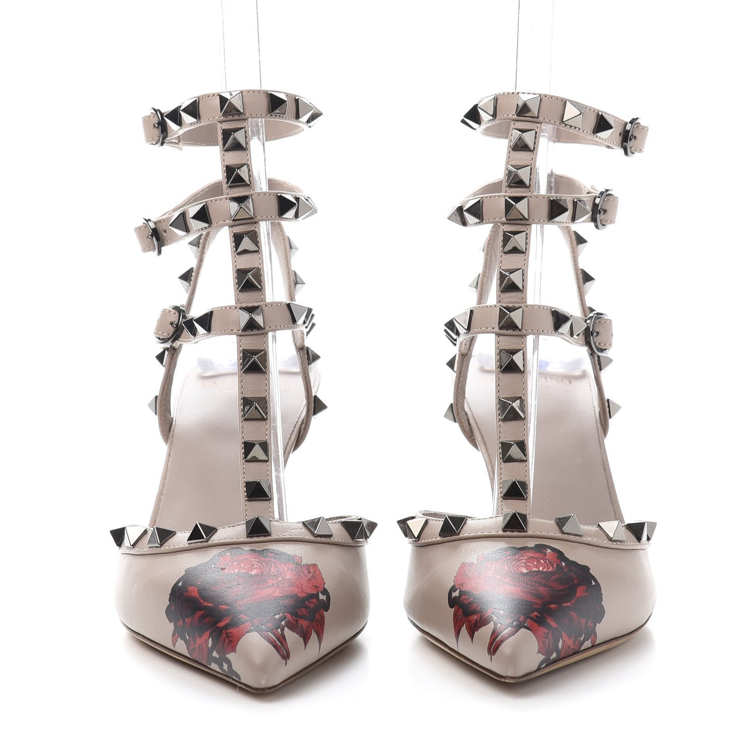Valentino Garavani X UNDERCOVER Calfskin Rockstud Ankle Strap 65mm Pumps 37.5 Poudre 2 of 9