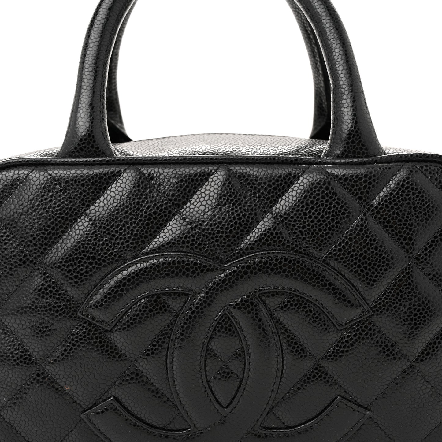 Caviar Quilted Small Bowler Black