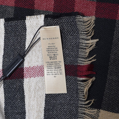 Burberry Wool Giant Check Scarf Black 4 of 5