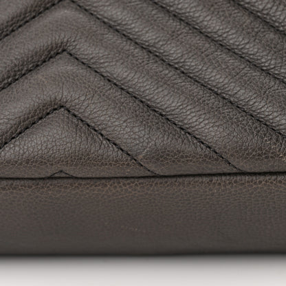 Saint Laurent Sheepskin Matelasse Chevron Monogram Medium College Bag Asphalt 18 of 22