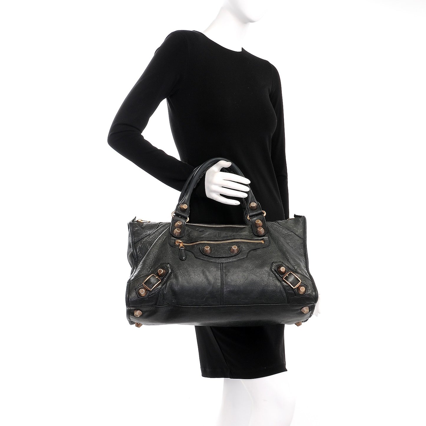 Agneau Giant 21 Rose Gold Hardware Work Black