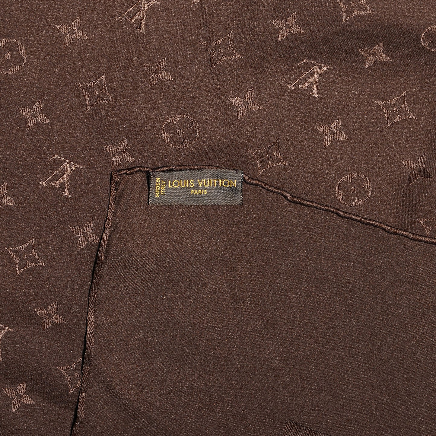 Silk Monogram Monaco Scarf Brown