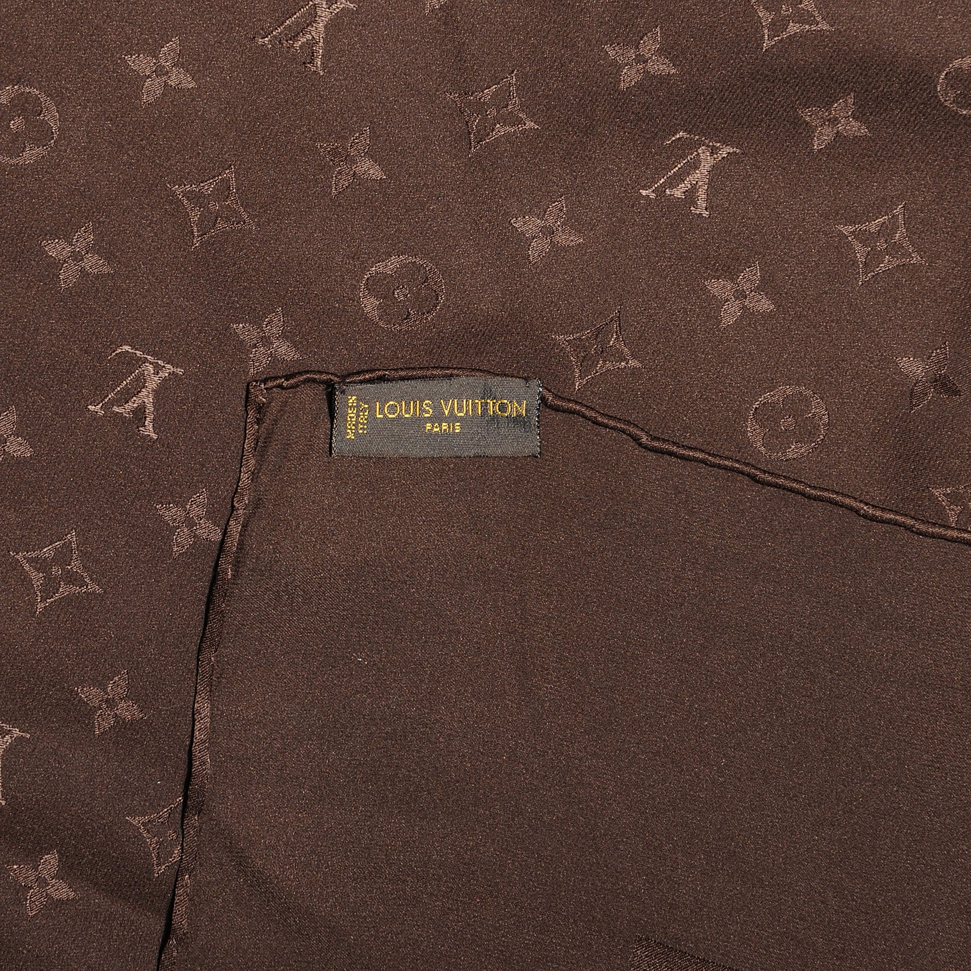 Louis Vuitton Silk Monogram Monaco Scarf Brown 4 of 5