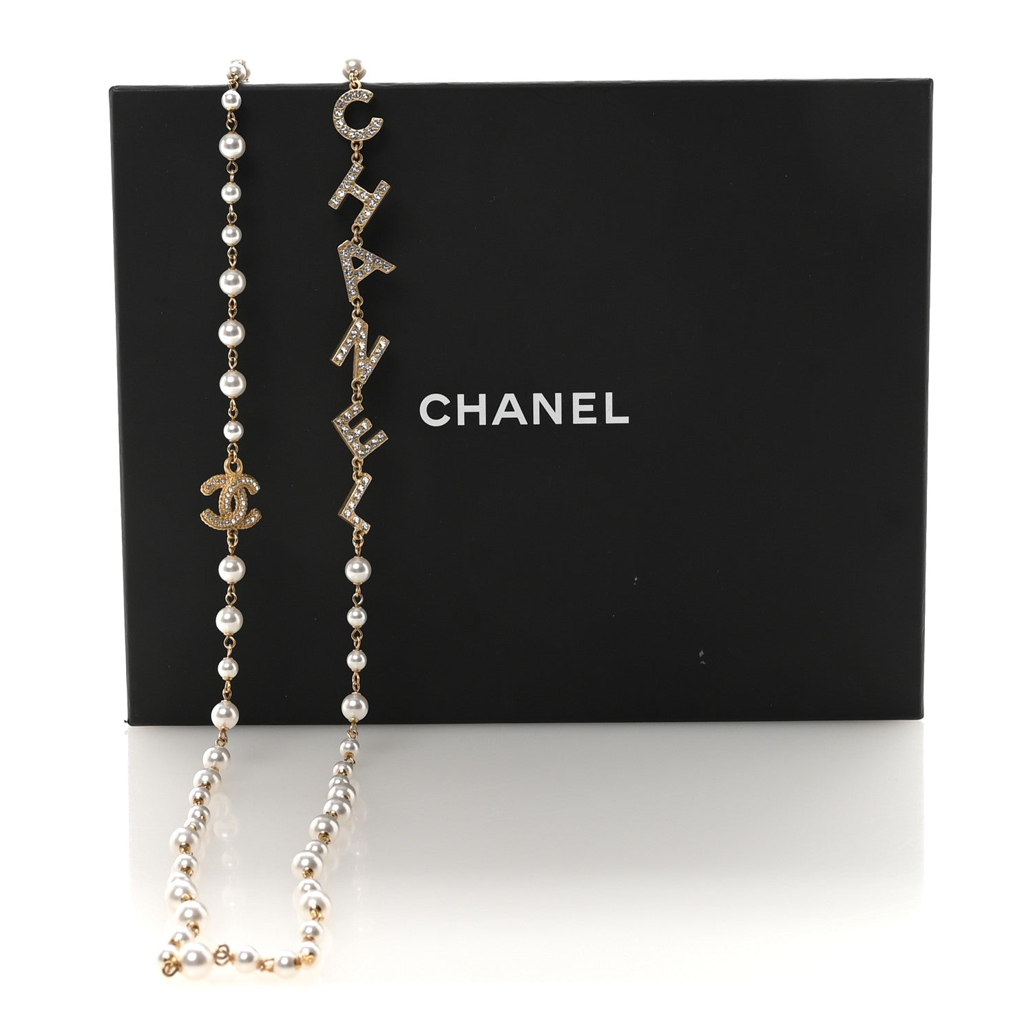 Chanel Pearl Crystal 90's Icon CC Necklace Gold 7 of 7