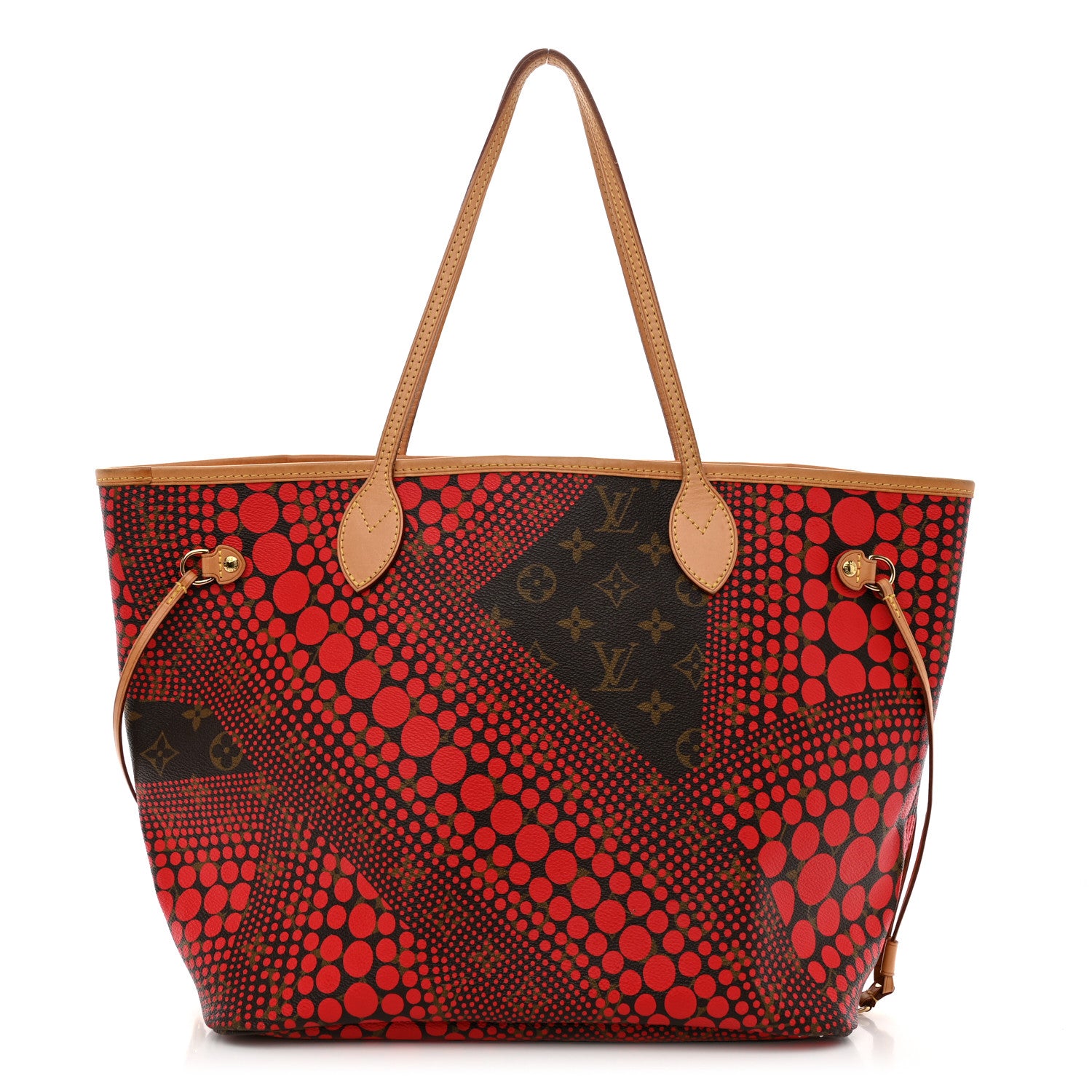 Louis Vuitton Monogram Kusama Waves Neverfull MM Red 1 of 12