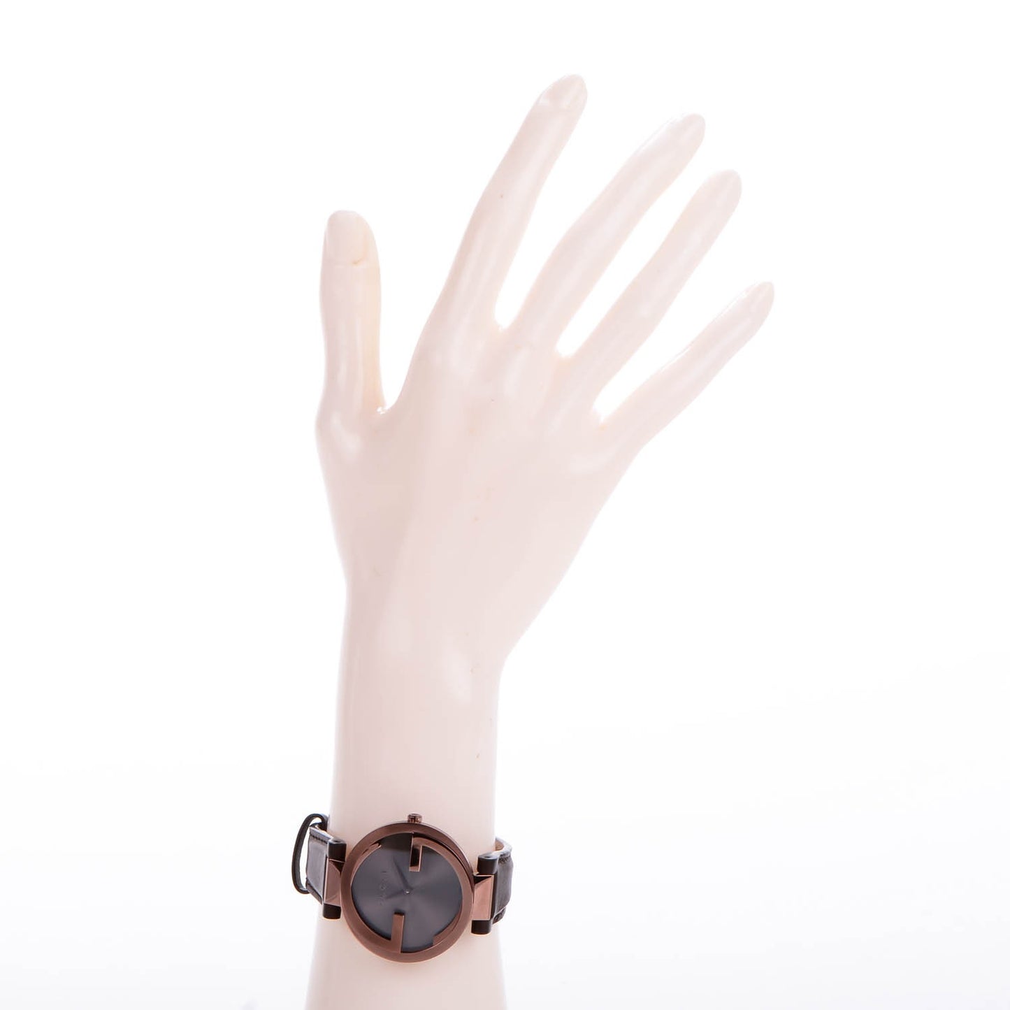 Stainless Steel Calfskin 37mm Interlocking G Quartz Watch Brown