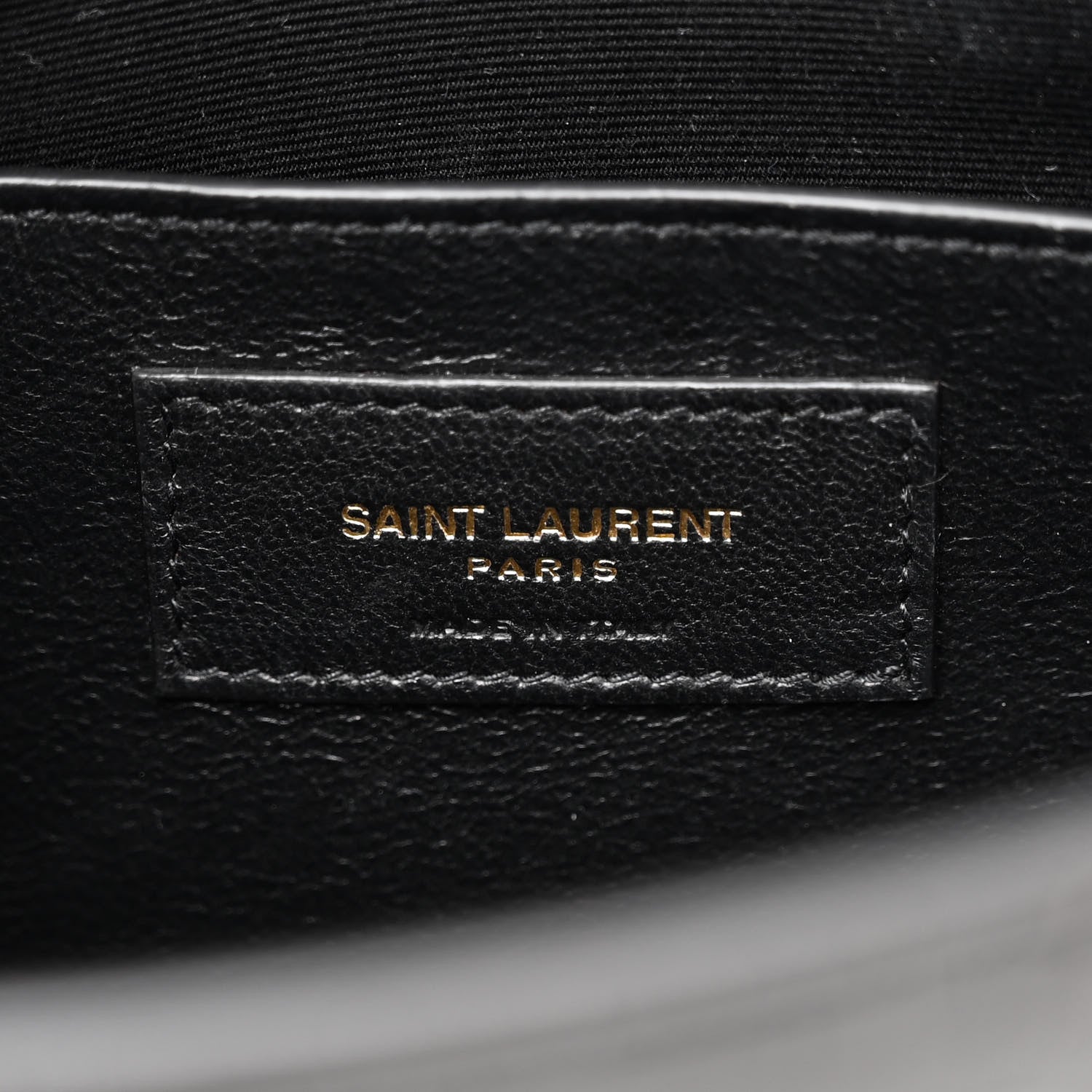 Saint Laurent Shiny Calfskin Crocodile Embossed Small Manhattan Baguette Black 6 of 10
