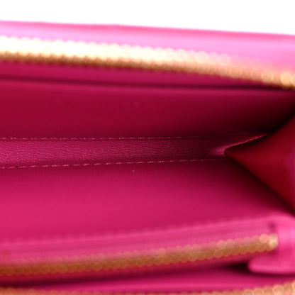 Christian Dior Lambskin Cannage Mini Lady Dior Zip Portemonnaie Rani Pink 5 of 8