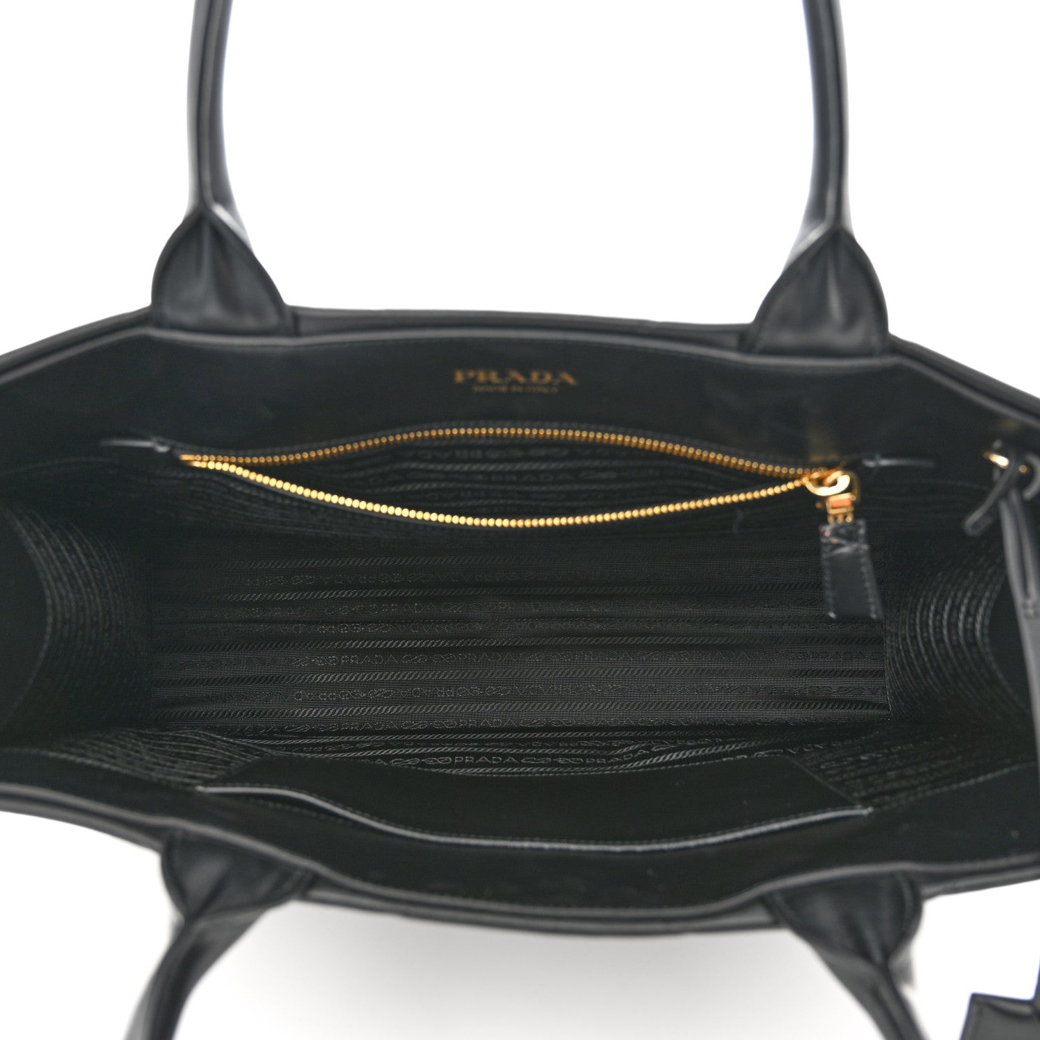 Prada Soft Calfskin Triangolo Symbole Embossed Large Tote Black 5 of 11