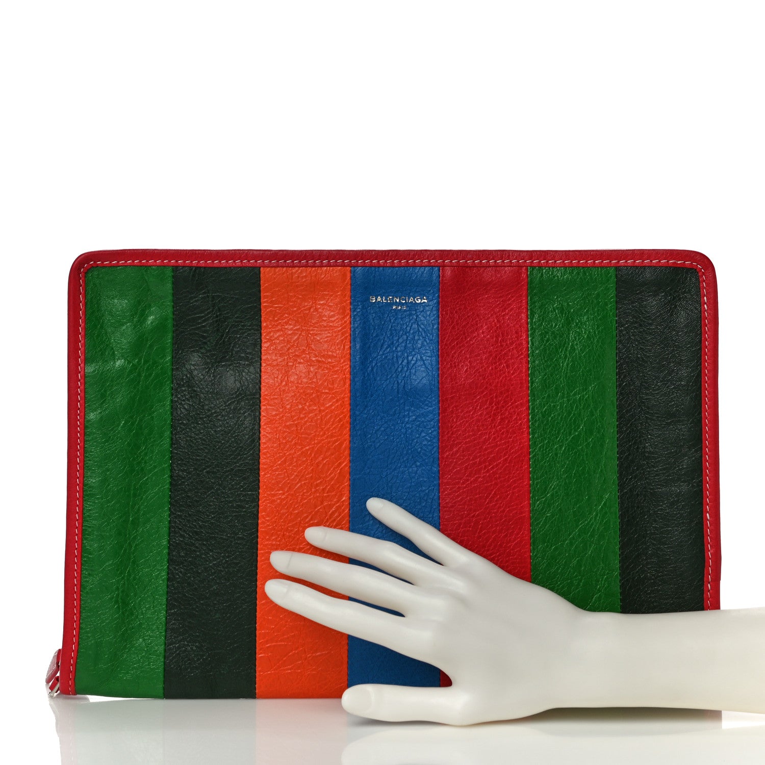 Balenciaga Agneau Arena Multicolore Bazar Pouch Vert Emeraude Black 2 of 11