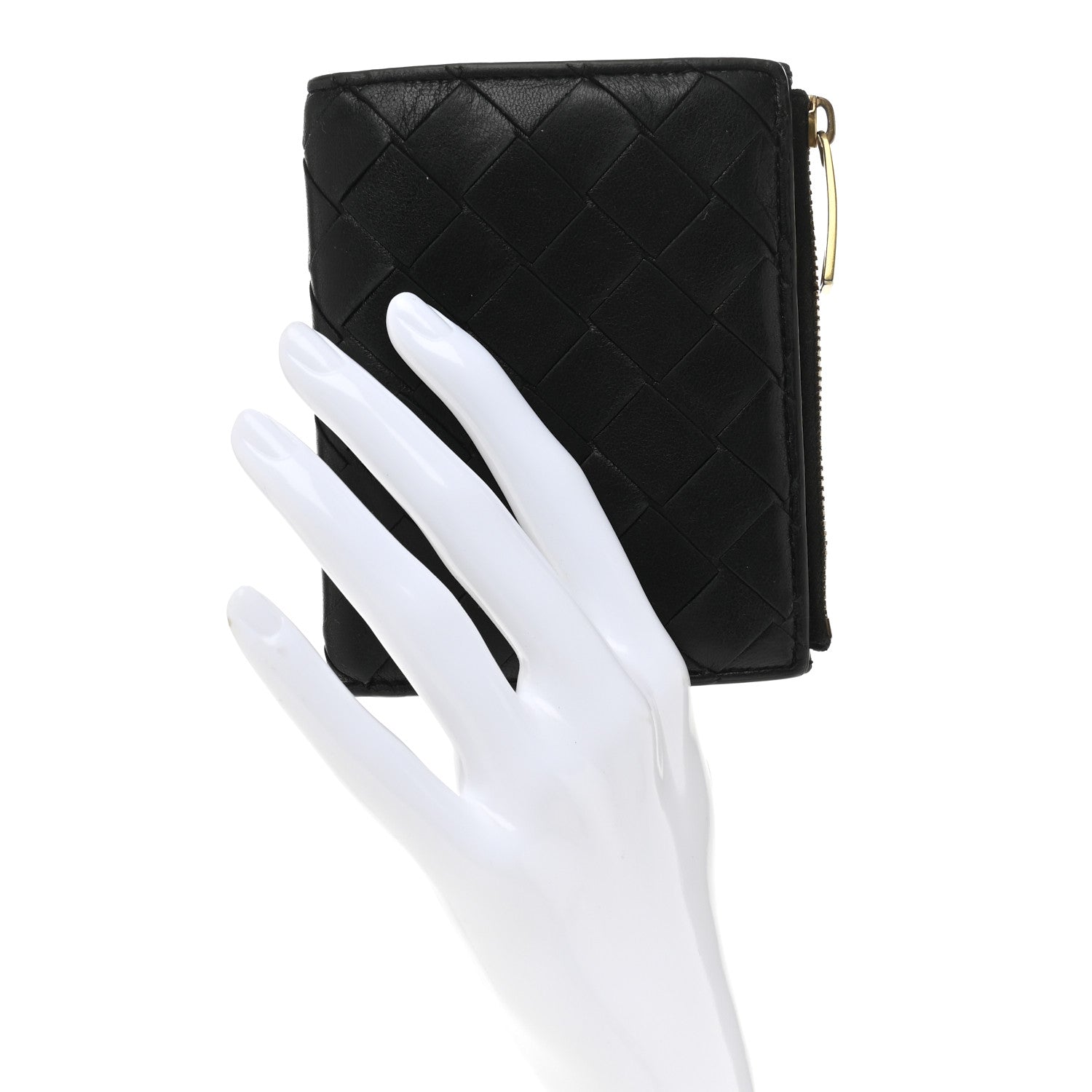 Bottega Veneta Nappa Intrecciato Bifold Zip Wallet Black 2 of 8