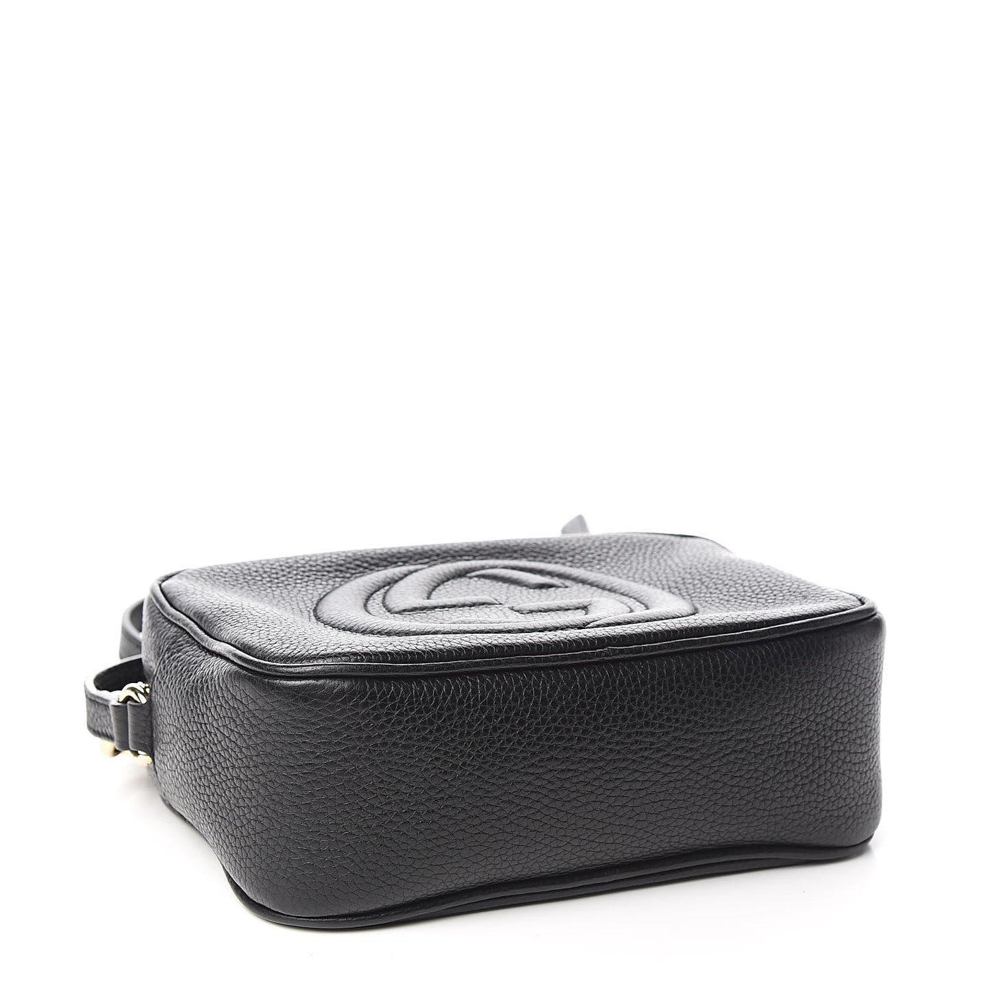 Pebbled Calfskin Small Soho Disco Bag Black