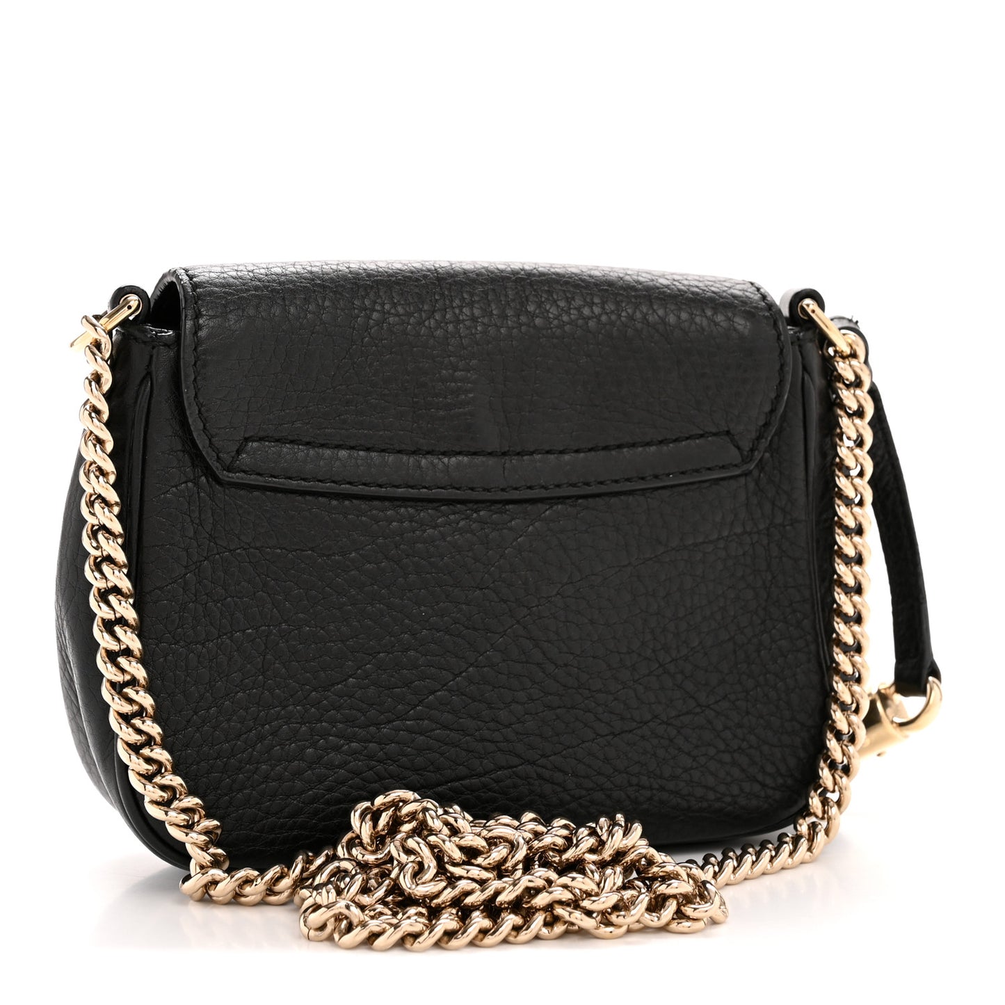 Pebbled Calfskin Small Soho Flap Crossbody Black