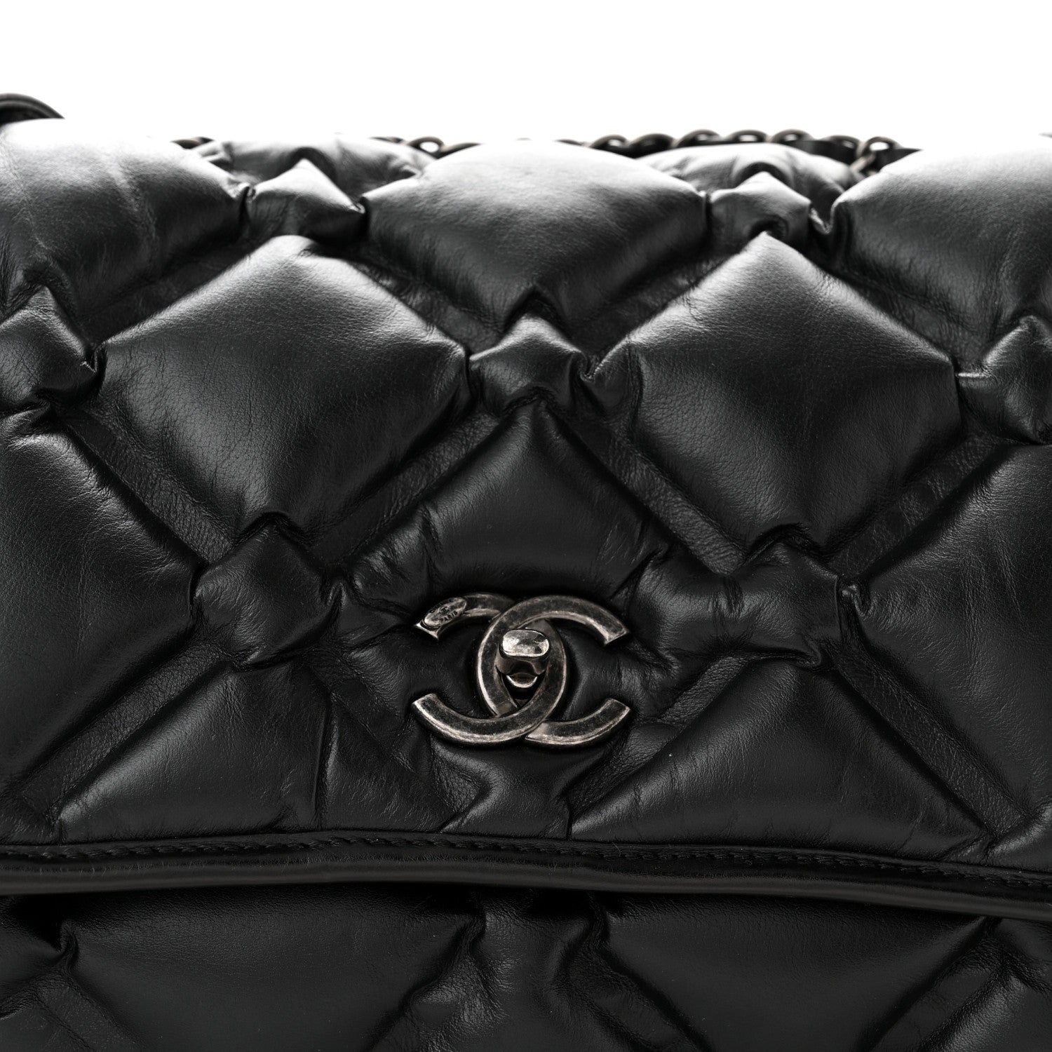 Chanel Calfskin Quilted Large Chesterfield Flap Black 10 of 12