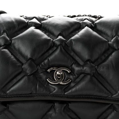 Chanel Calfskin Quilted Large Chesterfield Flap Black 10 of 12