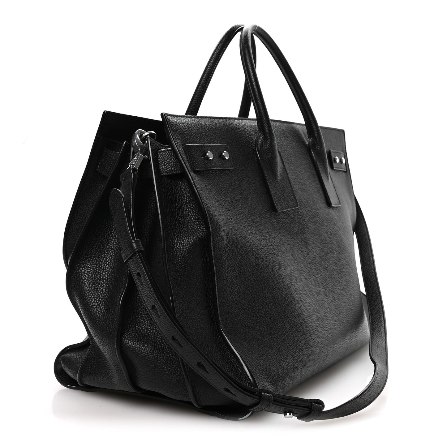 Grained Calfskin Large Souple Sac De Jour Black