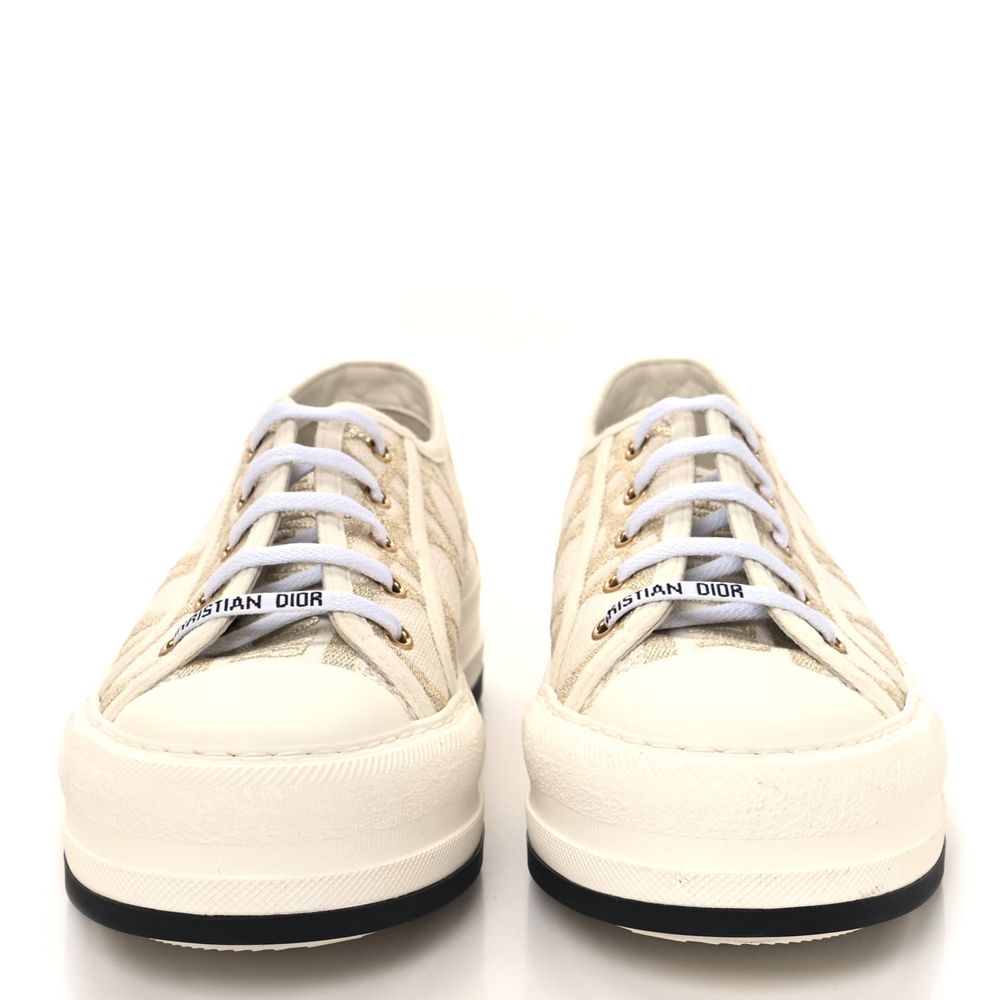 Canvas Walk'N'Dior Low Top Sneakers 41.5 Nude Gold