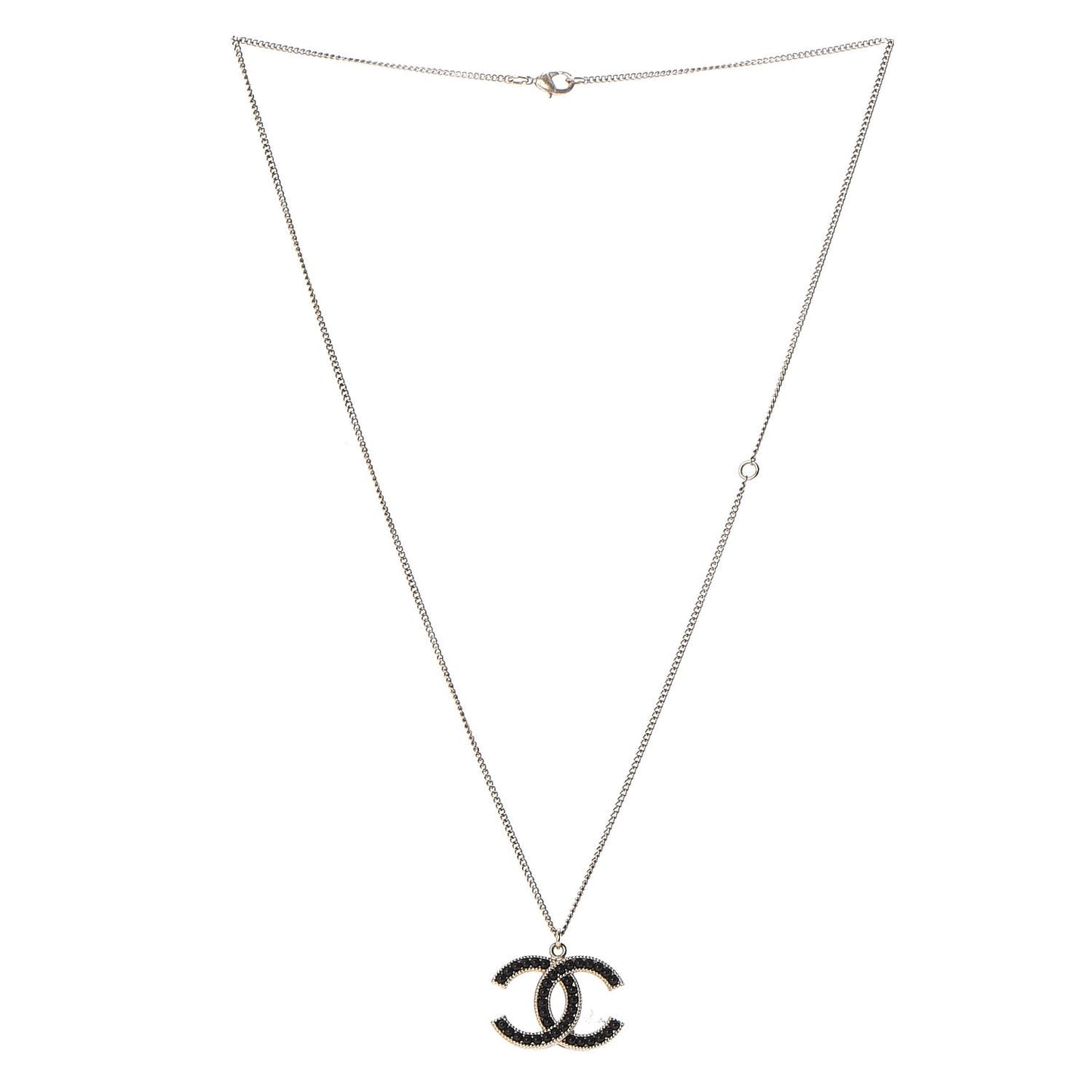 Bead CC Pendant Necklace Gold Black