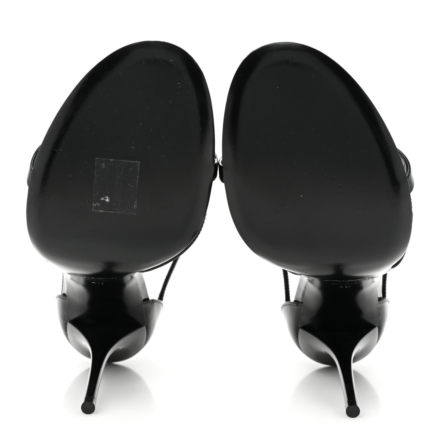 Saint Laurent Patent Cassandra 100 Ankle Strap Sandals 40 Black 5 of 11