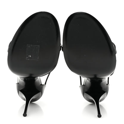 Saint Laurent Patent Cassandra 100 Ankle Strap Sandals 40 Black 5 of 11