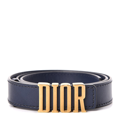 Christian Dior Calfskin D Fence Belt 85 Navy 1 of 10