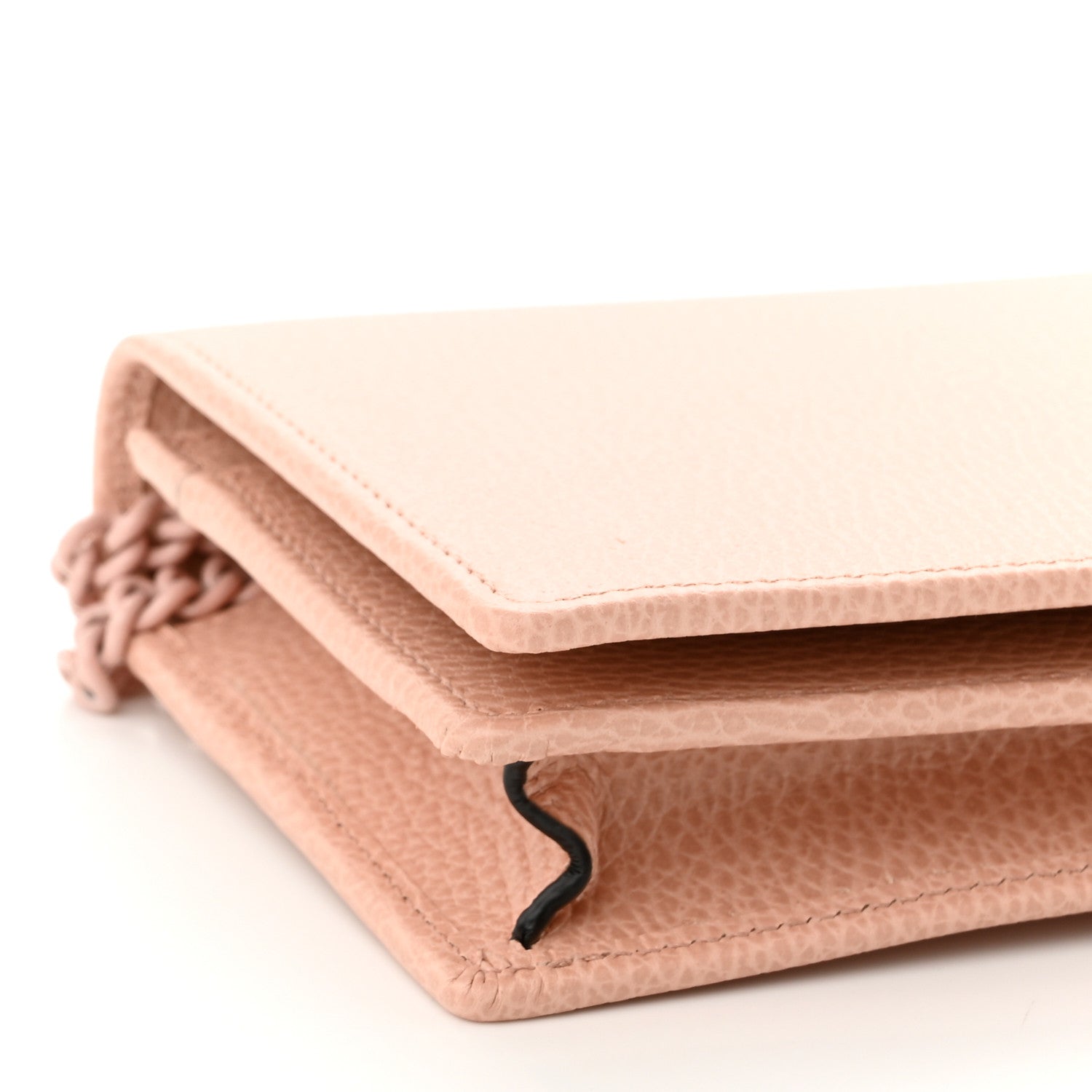 Gucci Dollar Calfskin Enamel Monochrome Mini GG Marmont Chain Wallet Perfect Pink 9 of 11