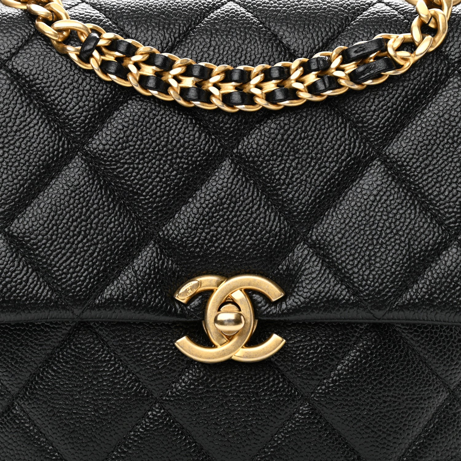 Chanel Shiny Caviar Quilted Chain Melody Backpack Black 8 of 10