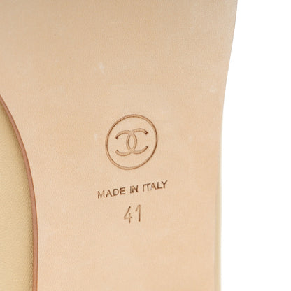 Chanel Lambskin Cap Toe Ballerina Flats 41 Light Beige 6 of 7