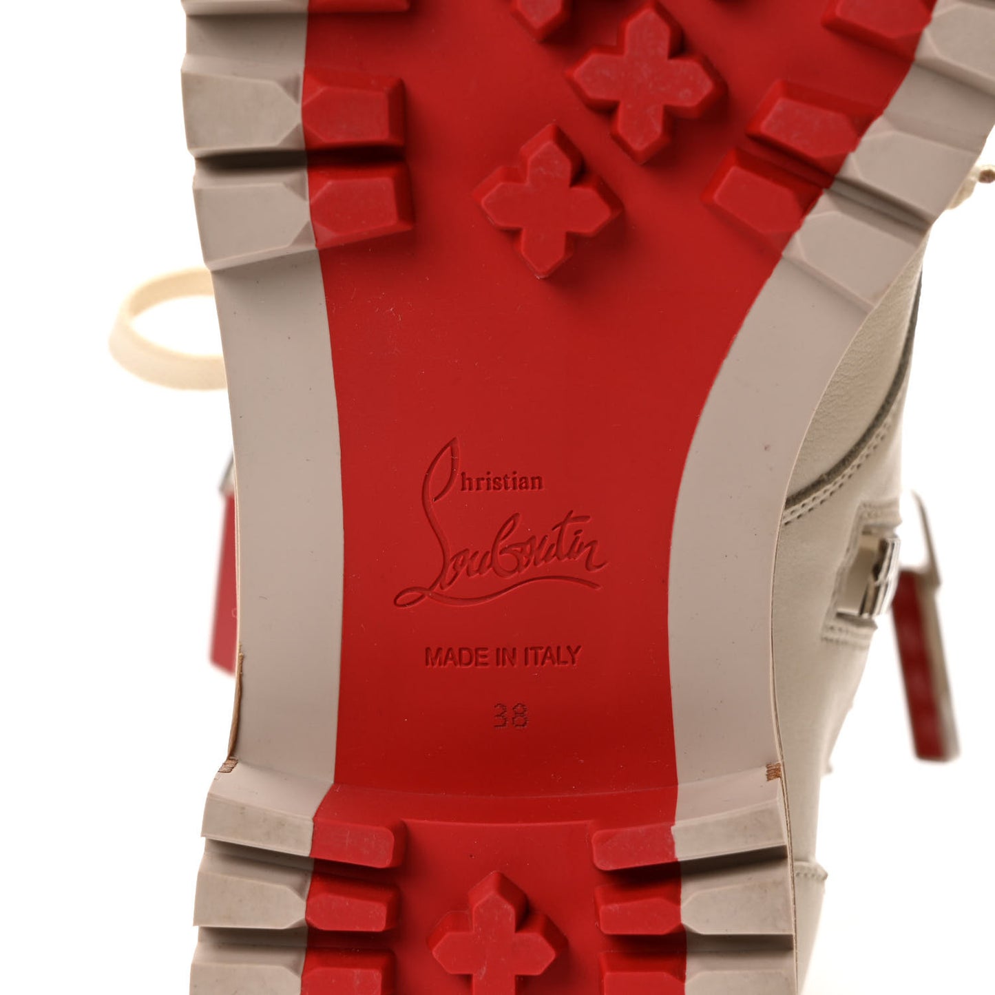 Calfskin Winter Spikes Combat Boots 38 White