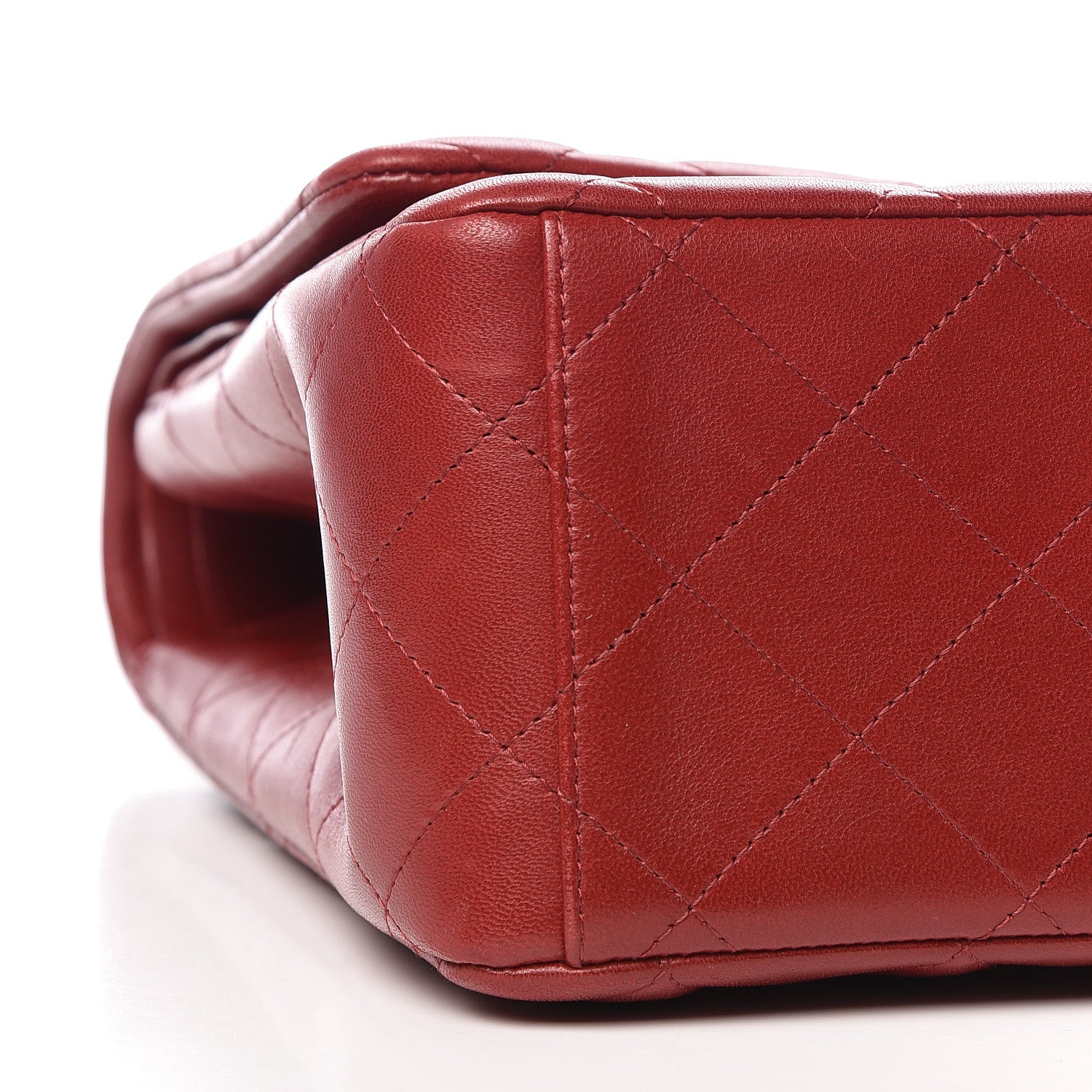 Chanel Lambskin Quilted Maxi Double Flap Dark Red 8 of 14