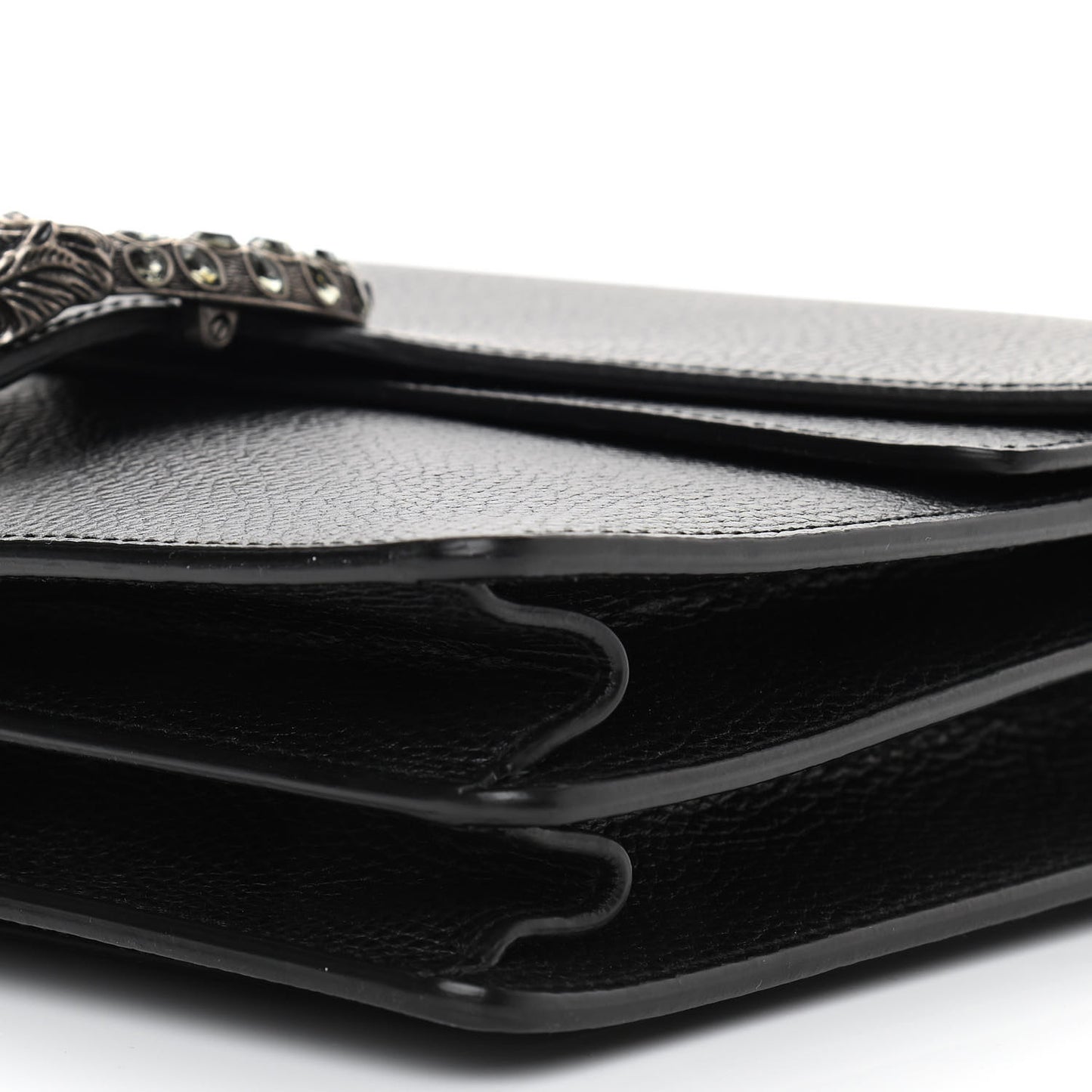 Dollar Calfskin Crystal Medium Dionysus Shoulder Bag Black Black Diamond