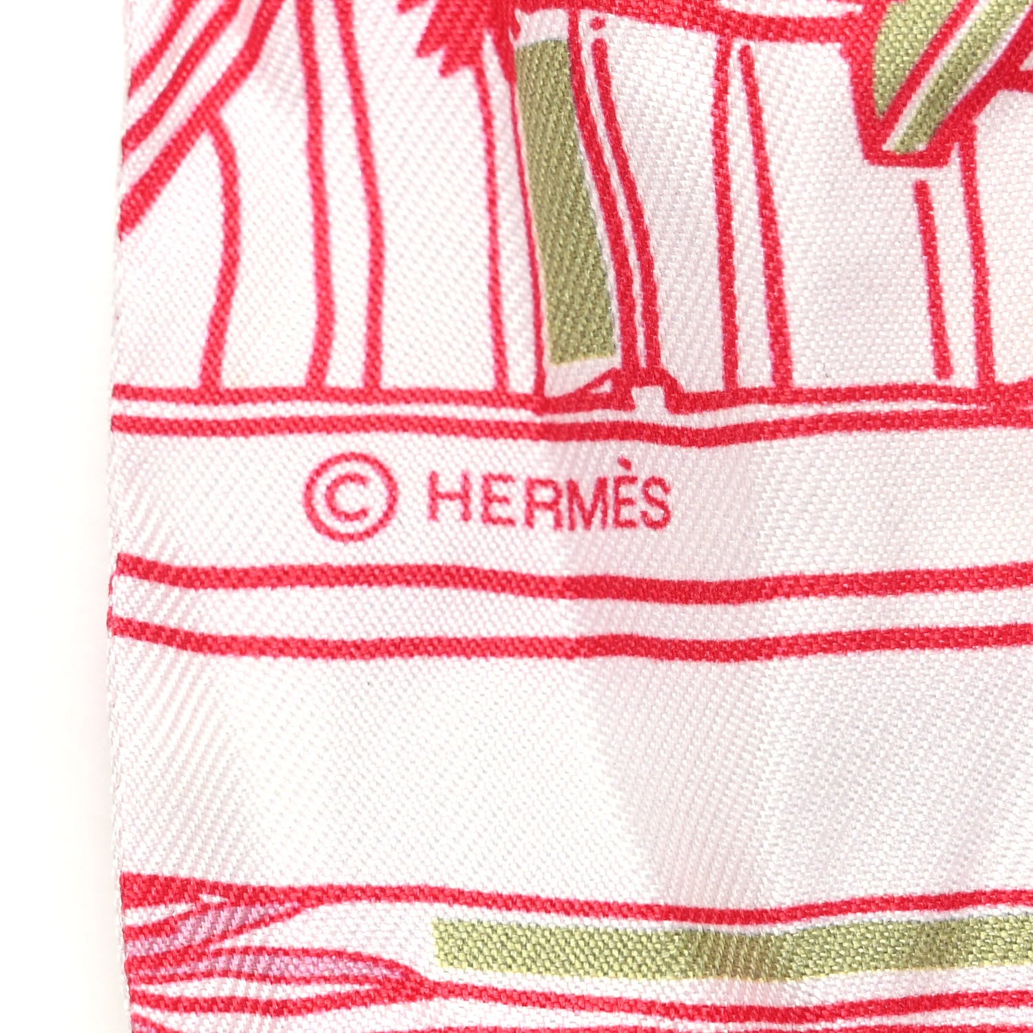 Hermes Silk Rayures D'ete Twilly Rose Bleu Vert 3 of 4