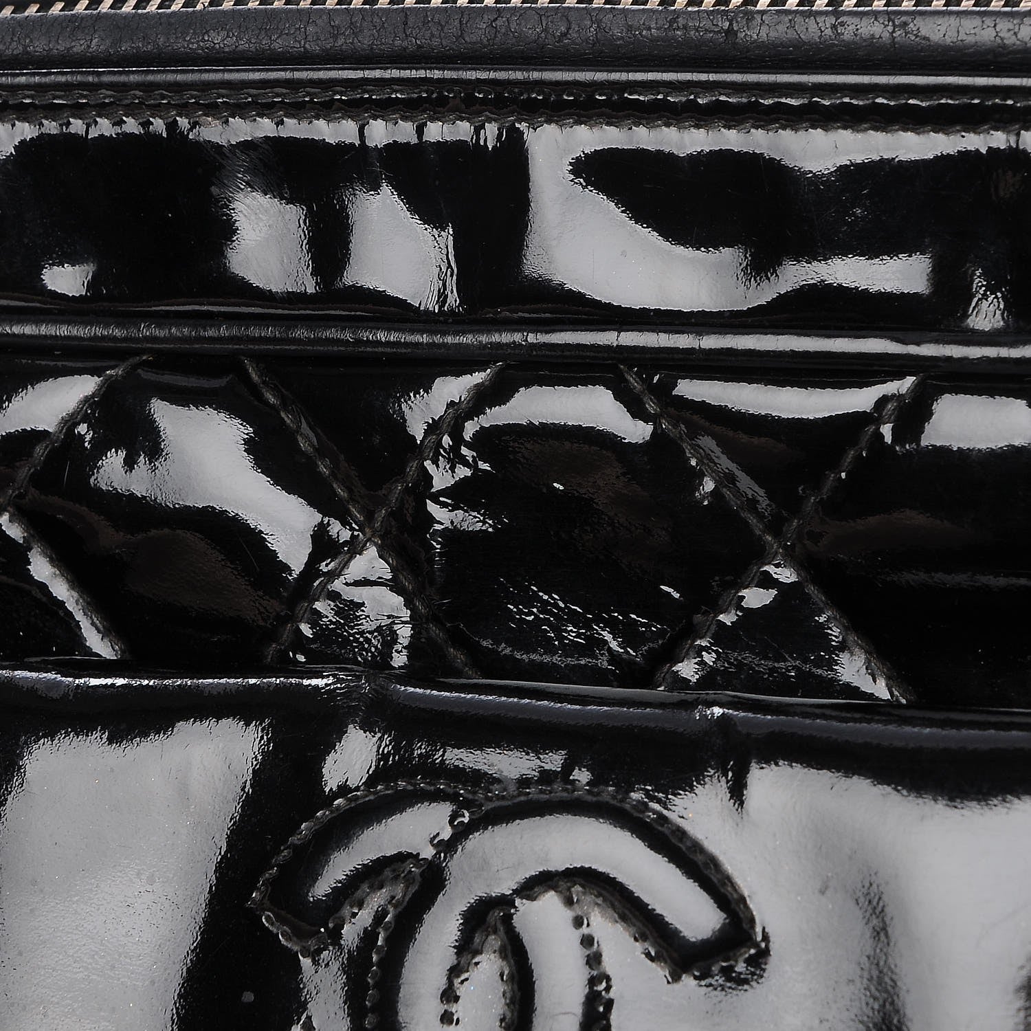 Chanel Patent Quilted Tassel Camera Case Black 9 of 10